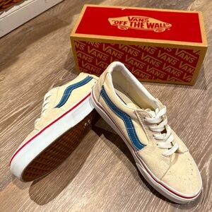 Vans | Cream Suede & Blue Canvas | W 6 | Low tops